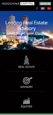Giao diện mobile website Indochina Capital