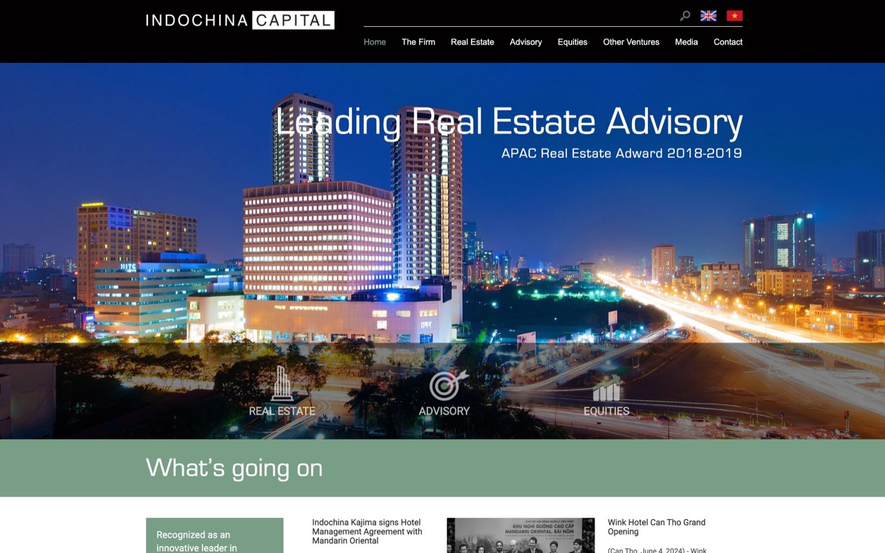 Trang chủ website Indochina Capital