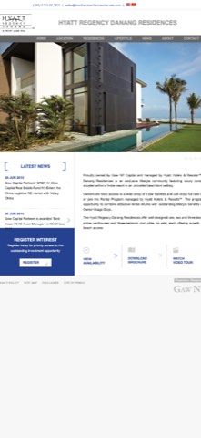 Giao diện mobile website Hyatt Regency Danang Residences