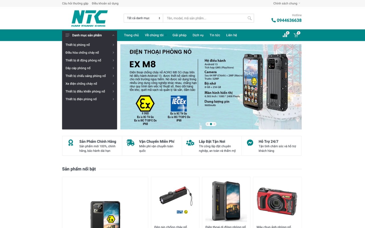 Trang chủ website Nam Thành Công